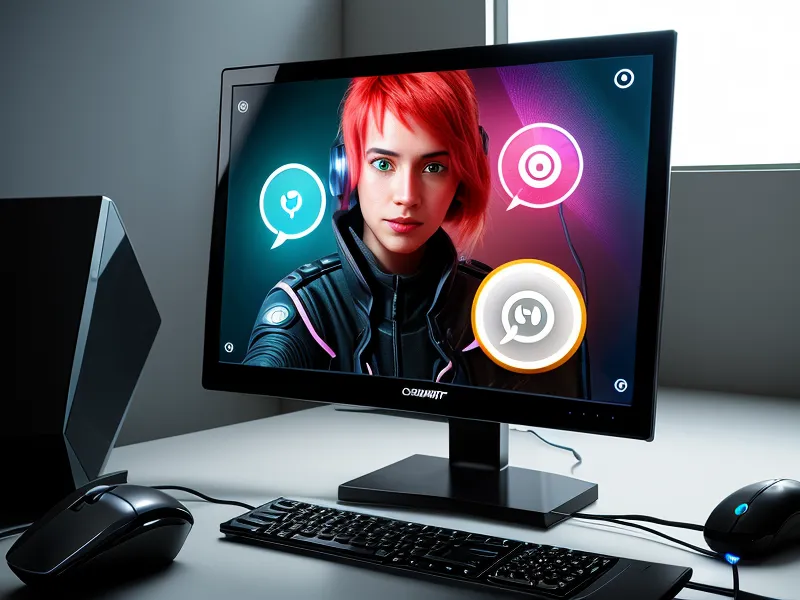 Ein Support-Chatfenster mit einer deutschen Begrüßung auf einem Monitor.