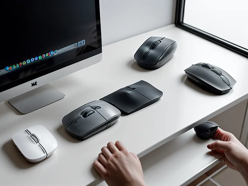 Nahaufnahme einer Hand am PC neben einer Liste mit verschiedenen Software-Logos.