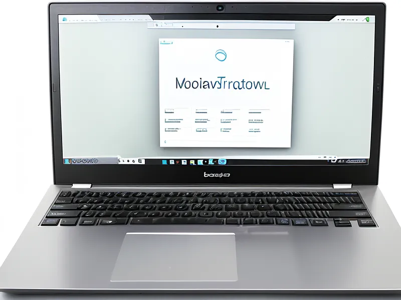 Nahaufnahme einer deutschen E-Mail-Automatisierungssoftware auf einem Laptop.