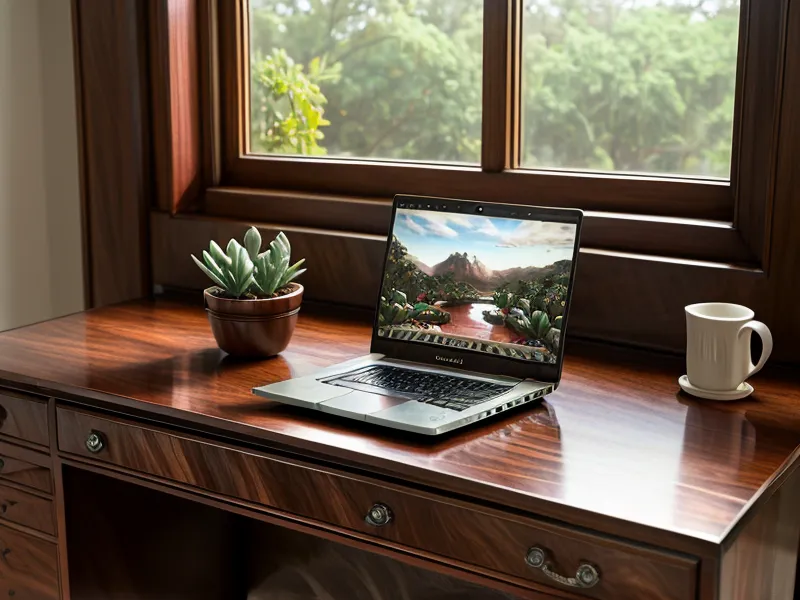 Ein entspanntes Home-Office-Szenario, das Freiheit durch Automatisierung symbolisiert.
