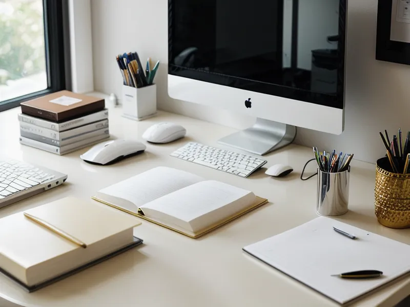 Notizbuch mit handschriftlicher Skizze einer E-Mail-Automatisierung auf einem Schreibtisch