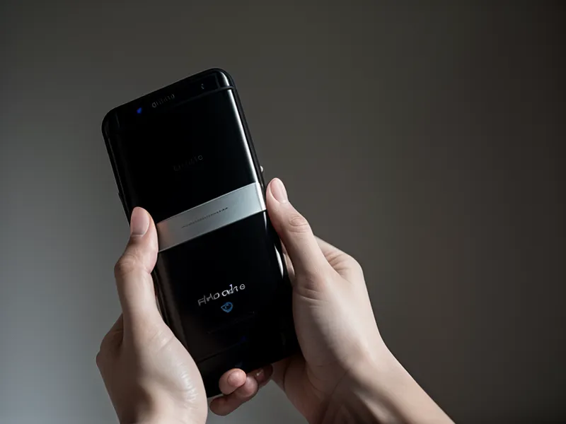 Hand hält Smartphone mit Fokus auf Datenschutz-Konformität.