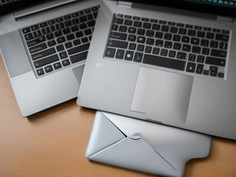 Nahaufnahme der Erstellung einer Double-Opt-In E-Mail am Laptop